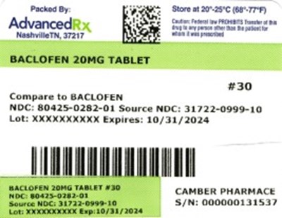 label 1 - Baclofen 80425 0282 01